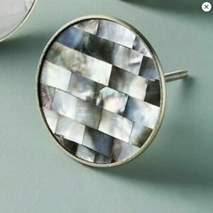 ANTHROPOLOGIE Mother Of Pearl Opaline Knob 3" Set of 8 NWOT
